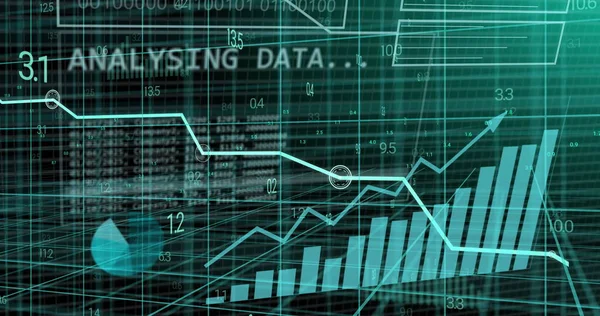 Bild Finansiell Databehandling Över Nätet Globala Affärs Ekonomi Databehandlings Och — Stockfoto
