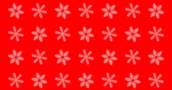 Изображение Рождественских Снежинок Красном Фоне Рождество Традиции Концепция Празднования Цифровом — стоковое фото