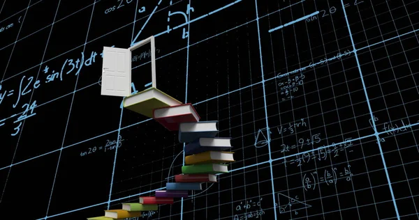 Digitales Bild Eines Bücherstapels Der Wie Eine Treppe Mit Einer — Stockfoto
