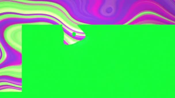 用绿色工具栏在桌面上移动的粉色和绿色抽象涡旋动画 计算机 台式计算机 创造力和设计 数字视频 — 图库视频影像