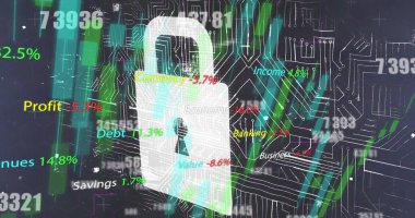 Siyah arkaplan üzerinde veri işleme resmi. küresel iş ve dijital arayüz kavramı dijital olarak oluşturulmuş görüntü.