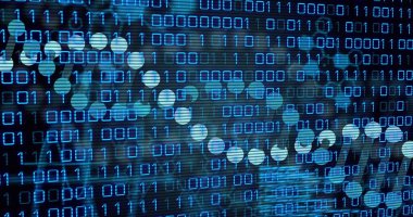 Karanlık arka planda tıbbi veri işleme resmi. Küresel tıp, teknoloji, veri işleme ve dijital arayüz kavramı dijital olarak oluşturuldu.