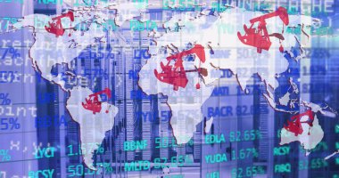 Kelime haritası, veri ve sunucular üzerinden pompa valelerinin resmi. Petrol işi, enerji, ulaşım, finans ve ekonomi kavramı 