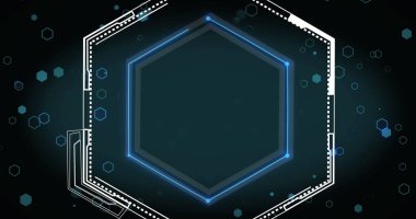 Siyah arkaplandaki şekillerin ve düşüşün görüntüsü. Küresel tıp, araştırma, bilim ve dijital arayüz kavramı dijital olarak oluşturulmuş görüntü.