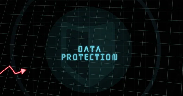 Conceito Proteção Dados Digitais Exibido Uma Tela Com Gráfico Imagem — Fotografia de Stock