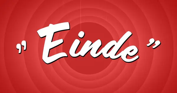 Digital Image White Einde Sign Appearing Red Circle Patterned Background — Stock Photo, Image
