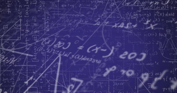 Obraz Równań Matematycznych Niebieskim Tle Globalna Koncepcja Nauki Technologii Interfejsu — Zdjęcie stockowe