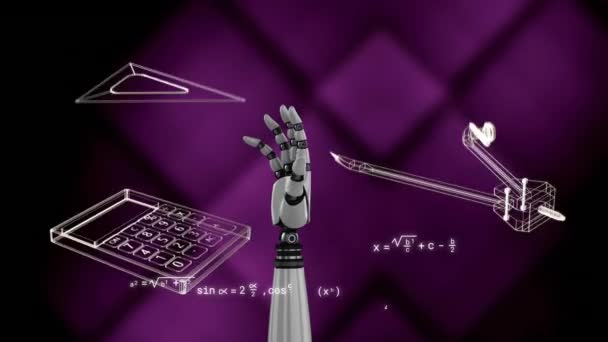 Animation Traitement Des Données Scientifiques Sur Bras Robot Intelligence Artificielle — Video