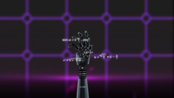 Animace Zpracování Vědeckých Dat Přes Rameno Robota Globální Umělá Inteligence — Stock video