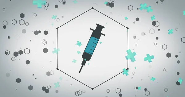 Immagine Croci Vaccino Sfondo Bianco Medicina Globale Ricerca Scienza Interfaccia — Foto Stock