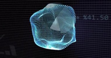 Ai veri işleme animasyonu ve siyah arkaplan üzerindeki ağ. Dijital olarak oluşturulmuş küresel yapay zeka, veri işleme, bilgisayar ve dijital arayüz kavramı.