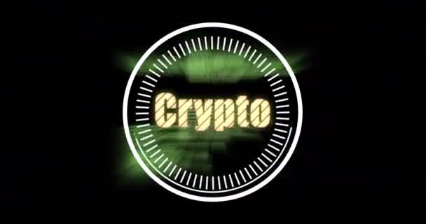Animáció Crypto Szöveg Dat Feldolgozása Globális Pénzügyi Üzleti Kapcsolati Számítástechnikai — Stock videók