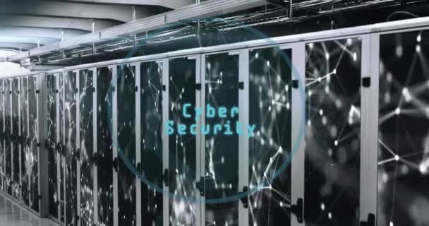 Animation Texte Cybersécurité Scanner Avec Icône Sécurité Courrier Réseau Sur — Video