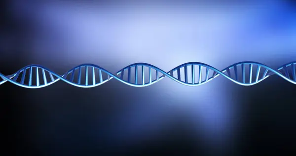 Image Dna Strand Spinning Copy Space Blue Black Background Global — Stock Photo, Image