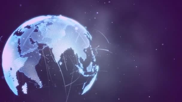 Animace Glóbu Sítí Připojení Černém Pozadí Globální Technologie Připojení Výpočetní — Stock video