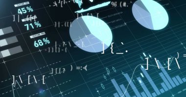 Simgeler ve veri işleme ile dijital arayüzün resmi. Dijital olarak oluşturulan küresel bilgisayar ağı teknolojisi kavramı.