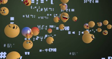 Simgeler ve veri işleme ile dijital arayüzün resmi. Küresel bilgisayar ağı teknolojisi sosyal medya kavramı dijital olarak oluşturulmuş görüntü.