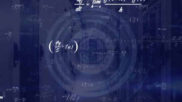Animering Räckvidd Och Matematisk Databehandling Datorservrar Globala Finans Affärs Anslutnings — Stockvideo