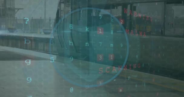 Animering Cyberattack Text Omfattning Och Databehandling Över Staden Globala Finans — Stockvideo