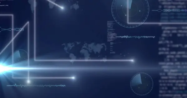 Beeld Van Gegevensverwerking Netwerk Van Verbindingen Mondiale Netwerken Computer Digitale — Stockfoto