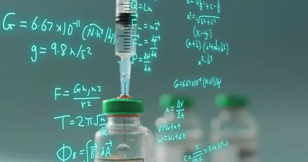 Image Des Équations Mathématiques Sur Vaccin Les Flacons Médecine Mondiale — Photo