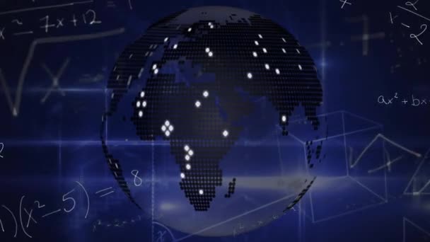 Animacja Połączeń Przetwarzania Danych Całym Świecie Globalne Finanse Biznes Połączenia — Wideo stockowe