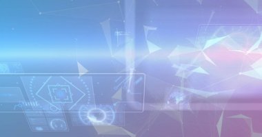 Dijital ekranda taranan görüntü. küresel bağlantılar, veri işleme ve dijital arayüz konsepti dijital olarak oluşturulmuş resim.