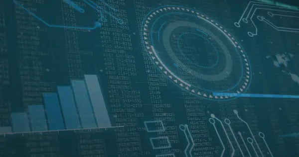 Izgara üzerinde veri işleme resmi. küresel bağlantılar, veri işleme ve dijital arayüz kavramı.