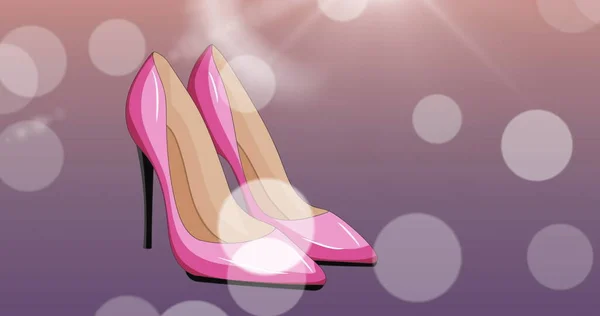 ピンクの背景にある靴のアイコンのイメージ ファッションとアクセサリーの背景パターンコンセプトデジタル生成された画像 — ストック写真