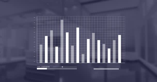 Animazione Statistiche Elaborazione Dati Ufficio Concetto Finanza Globale Business Connessioni — Video Stock