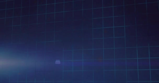 Анімація Тексту Світла Над Сканерами Мережею Обробкою Даних Темному Фоні — стокове відео