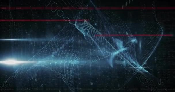 Karanlık Arka Planda Asma Kilit Üzerinde Dijital Veri Işleme Animasyonu — Stok video