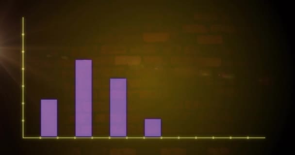 Animace Statistik Zpracování Dat Hnědém Pozadí Globální Připojení Výpočetní Koncept — Stock video