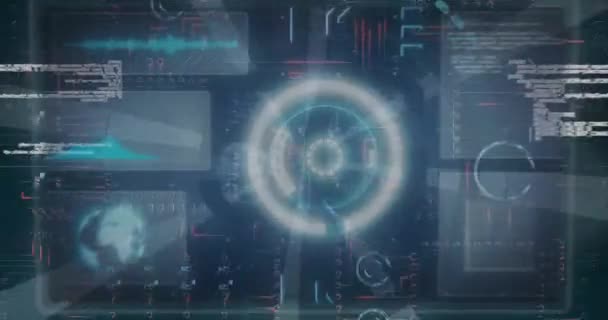 Animatie Van Digitale Gegevensverwerking Het Scherm Mondiale Kunstmatige Intelligentie Verbindingen — Stockvideo