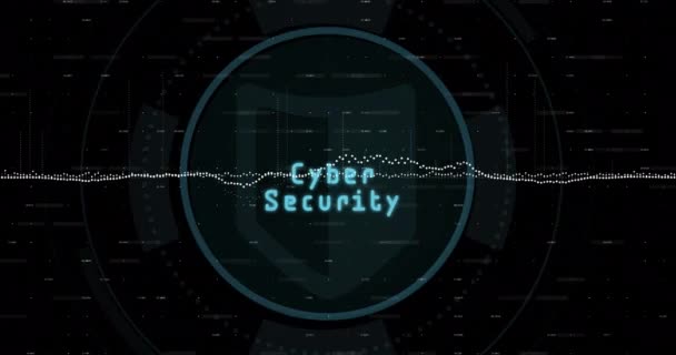 Animation Padlock Scope Scanning Data Processing Global Technology Security Digital — Stock Video