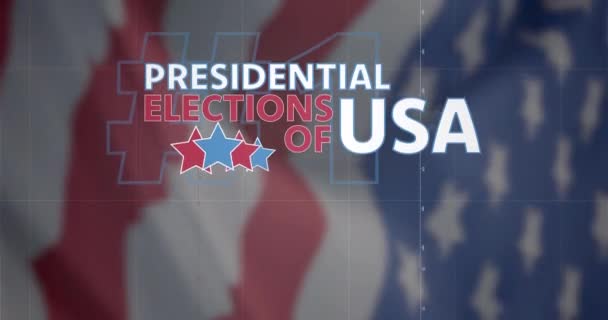 미국의 깃발을 흔드는 사람에 대통령 텍스트의 애니메이션 민주주의 애국주의 디지털 — 비디오