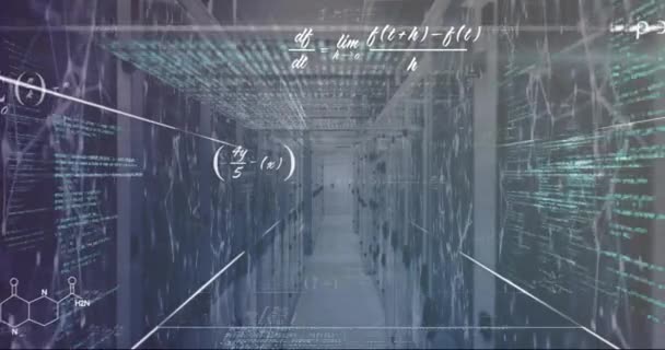 컴퓨터 서버를 디지털 데이터 처리의 애니메이션 글로벌 컴퓨팅 데이터 디지털 — 비디오