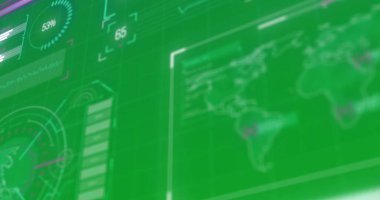 Arayüzdeki veri işleme görüntüsü. dijital arayüz, iletişim ve teknoloji konsepti dijital olarak oluşturulmuş görüntü.