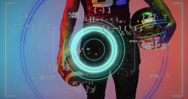 Afro-Amerikan futbol oyuncusunun veri işleme görüntüsü.