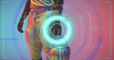 Afro-Amerikan futbol oyuncusunun veri işleme görüntüsü. 