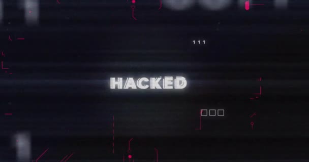 Κινούμενα Σχέδια Της Δυαδικής Επεξεργασίας Δεδομένων Κωδικοποίησης Μέσω Hacked Κειμένου — Αρχείο Βίντεο