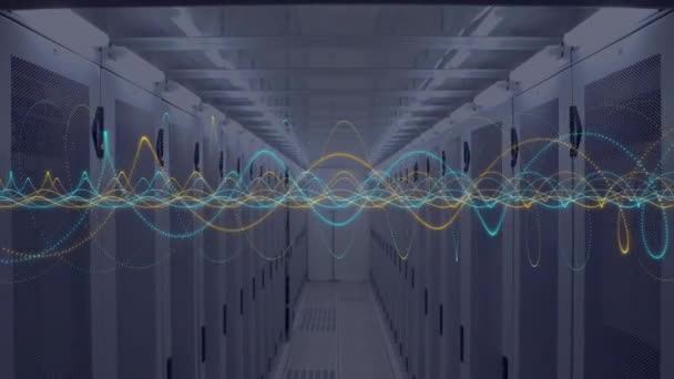 Animazione Dell Elaborazione Digitale Dei Dati Server Informatici Connessioni Globali — Video Stock