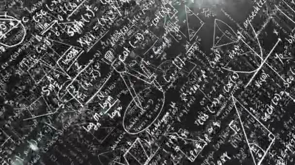 Animação Equações Matemáticas Sobre Fundo Preto Conceito Ciência Global Equações — Vídeo de Stock