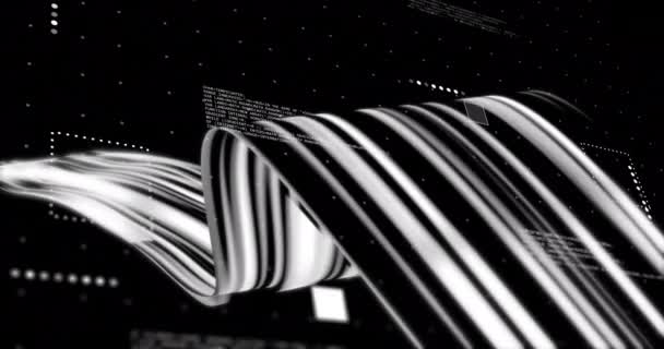 Анімація Обробки Даних Чорному Тлі Глобальний Штучний Інтелект Єднання Обчислення — стокове відео