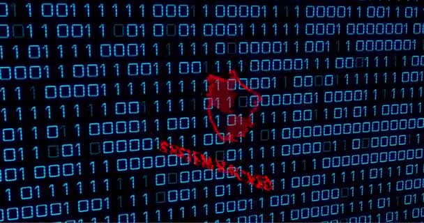Κινούμενα Σχέδια Δυαδικής Κωδικοποίησης Και Επεξεργασίας Δεδομένων Μέσω Hacked Κειμένου — Αρχείο Βίντεο