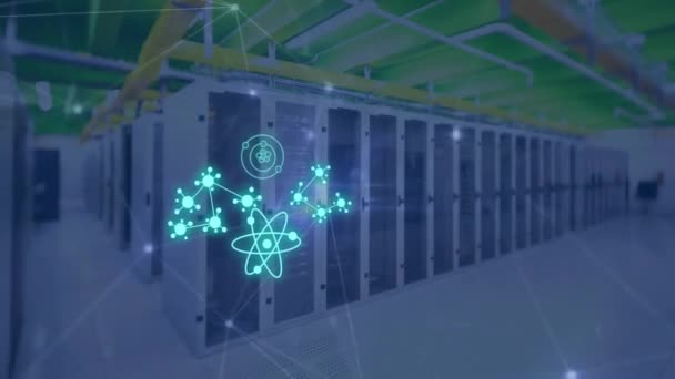 Animazione Dell Elaborazione Digitale Dei Dati Server Informatici Intelligenza Artificiale — Video Stock