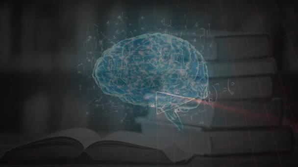 Matematiksel Denklemlerin Animasyonu Kitaplar Yerine Dijital Beyin Küresel Eğitim Öğrenme — Stok video