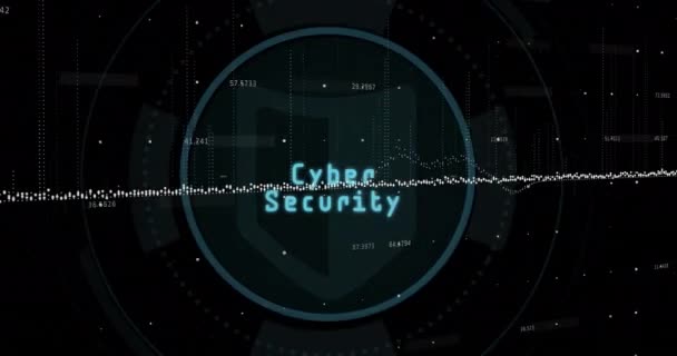Animacja Oka Zakresu Skanowania Nad Przetwarzaniem Danych Globalna Technologia Bezpieczeństwo — Wideo stockowe