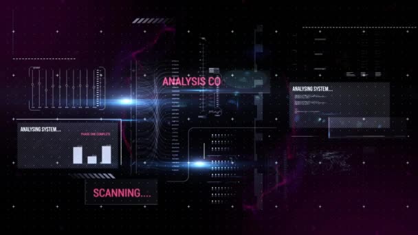 Animazione Dell Elaborazione Testi Dati Digitali Sfondo Nero Concetto Finanza — Video Stock