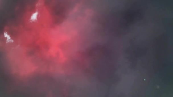 Анимация Светлого Пятна Над Красочными Молниями Облаками Абстрактный Фон Шаблон — стоковое видео